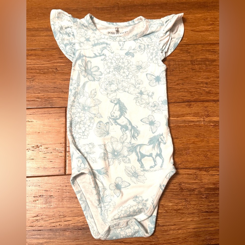 Posh Peanut bodysuit with ruffle sleeves